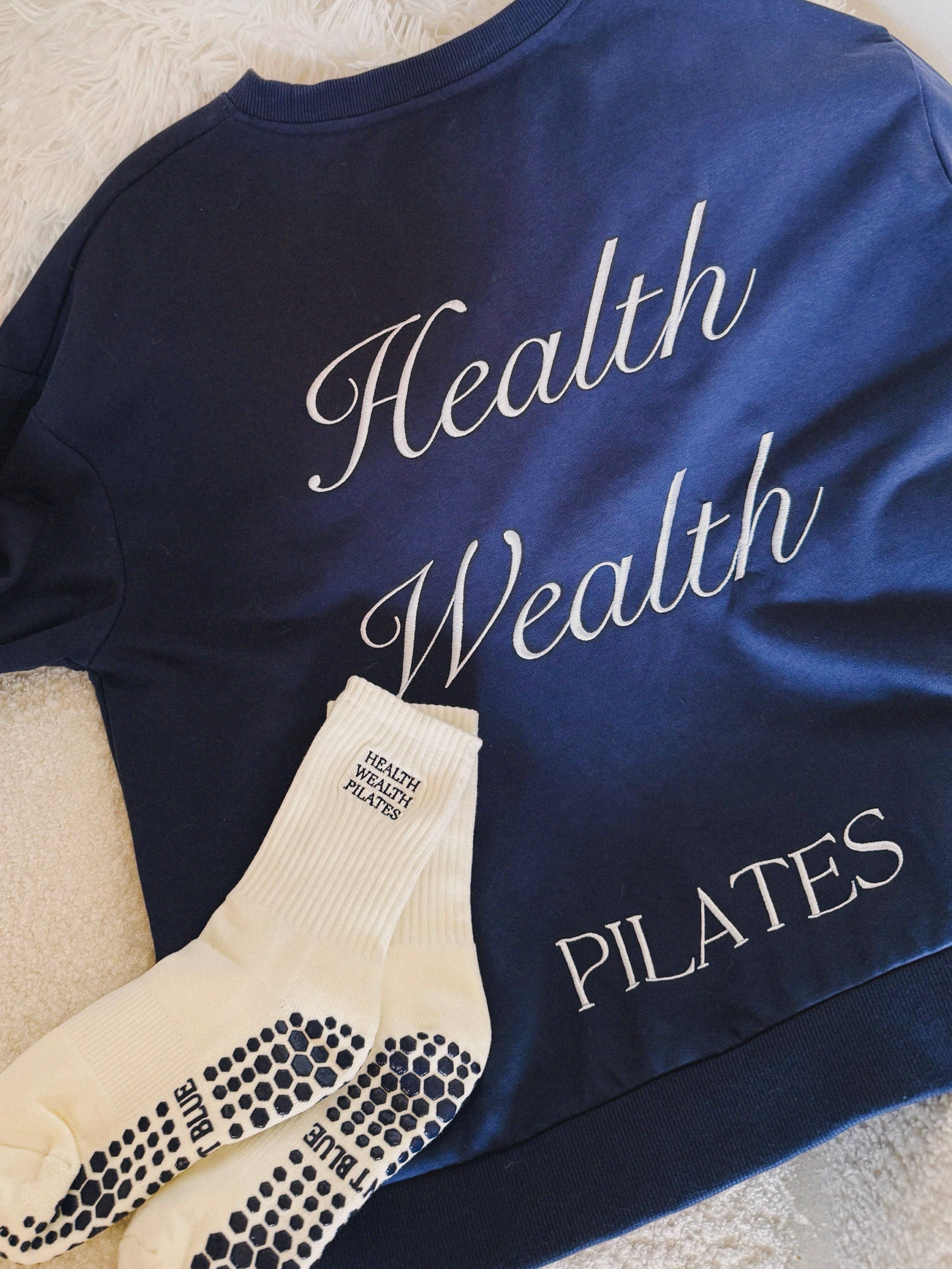 SAINT BLUE - Wholesale Socks - Women's - Health, Wealth, Pilates Crew1
