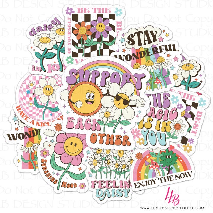 Daisy Support Pack | Package Fillers | Business Branding | Small Shop Vinyl, 25 Pack for wholesale by LLB Designs Studio