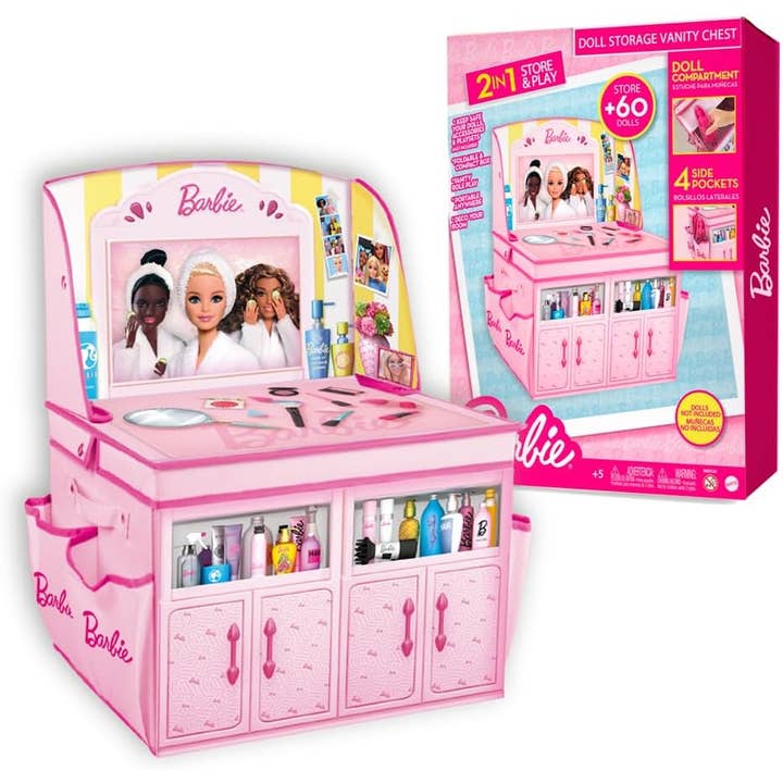 Barbie 2-In-1 Foldable Role Play Vanity for 60 Dolls for wholesale by Ancory