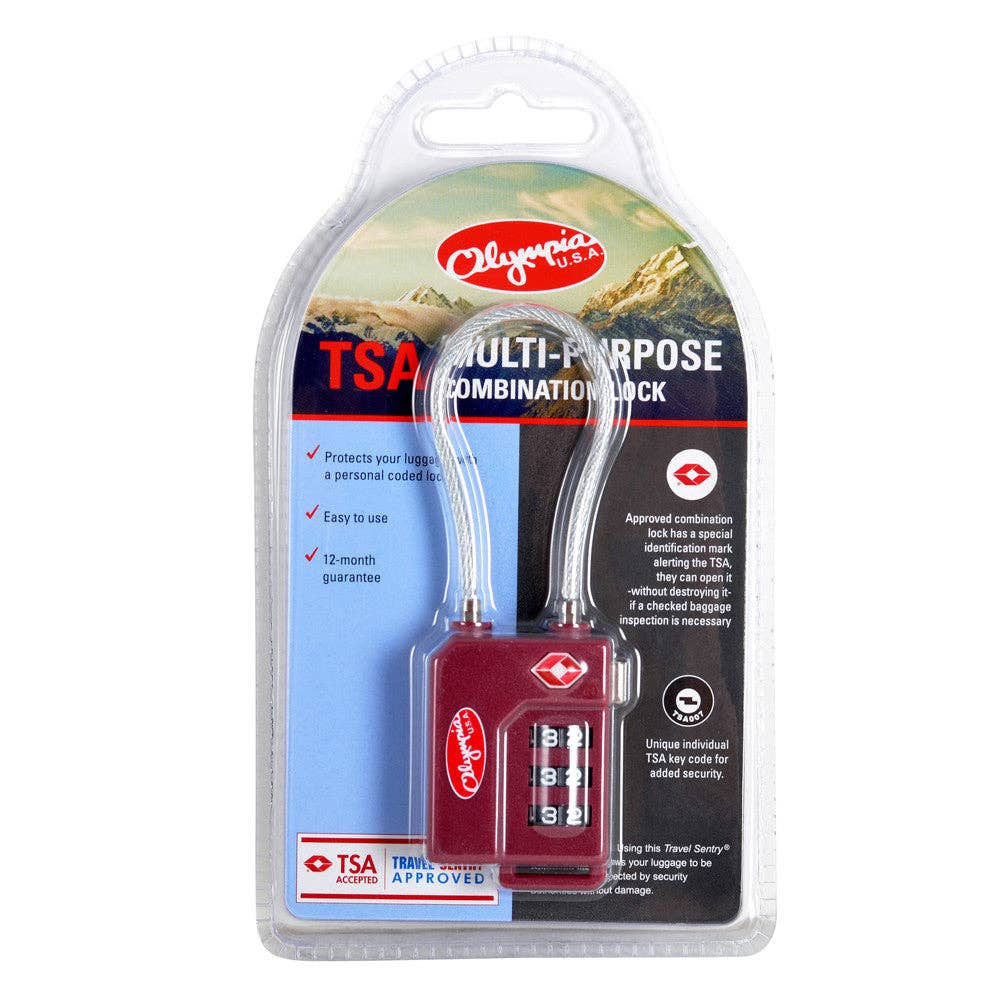 Olympia USA - Wholesale Luggage Lock - TSA Cable Combination Lock3