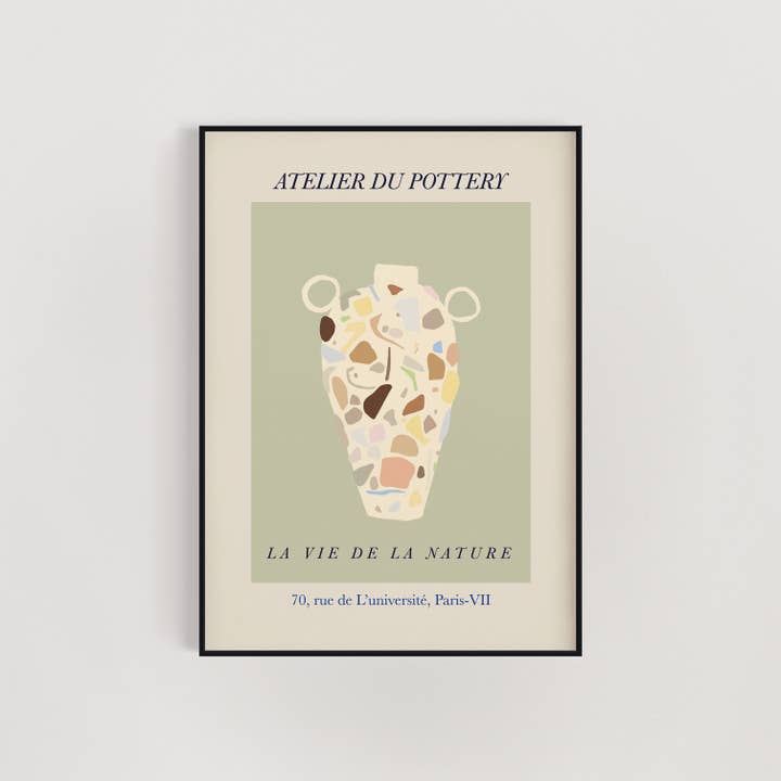 Beige Mosaik Keramik Væg Kunsttryk for engroshandel hos Malff Homeware