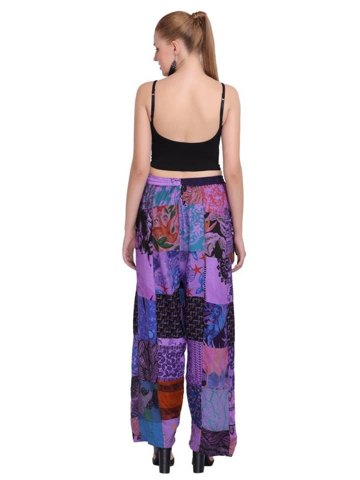 Assorted Colors Boho Patchwork Pants PAT-3257 for wholesale on Faire8