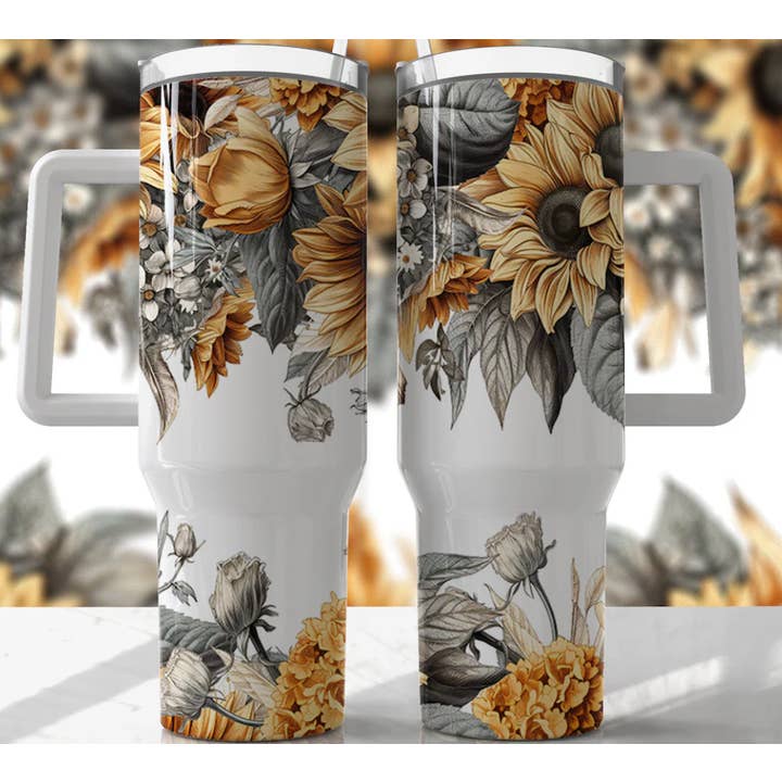 Southern Backroad Tees LLC - Wholesale Insulated Mug/Tumbler - Sunflower 40 oz tumbler