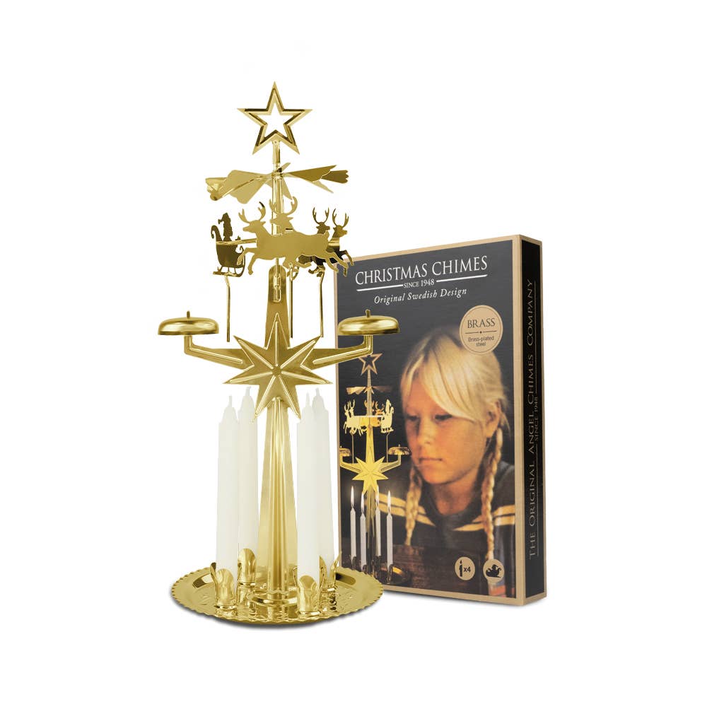 Angel Chimes - Wholesale Tapered Candle/Candlestick - Christmas Chimes, Original Swedish Design Brass Candle0