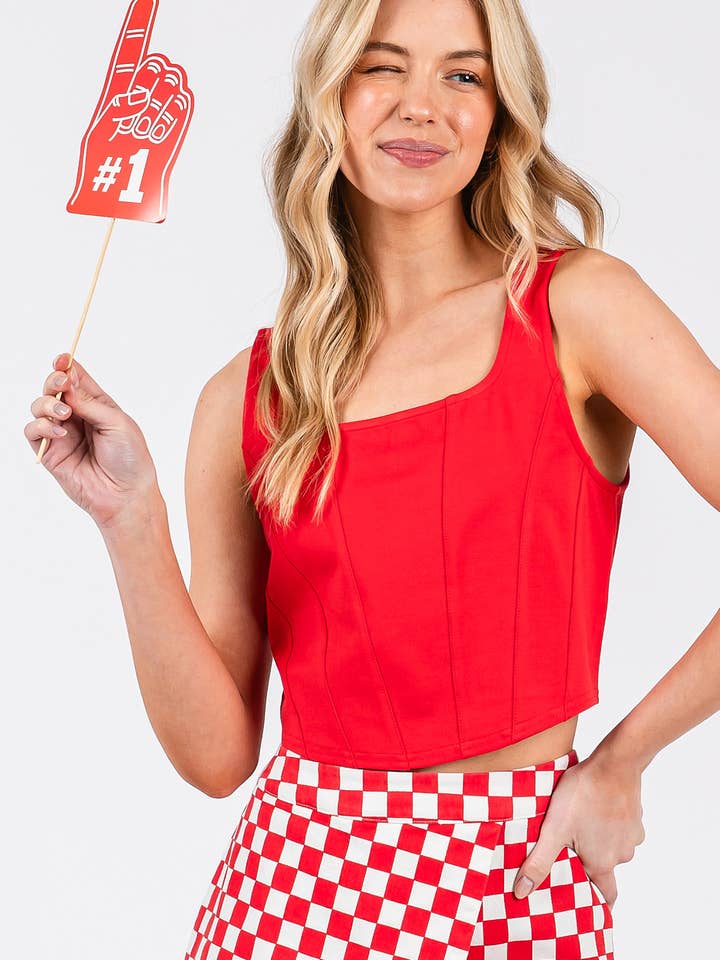 CORSET SEAM DETAIL CROP TANK TOP for wholesale by mittoshop