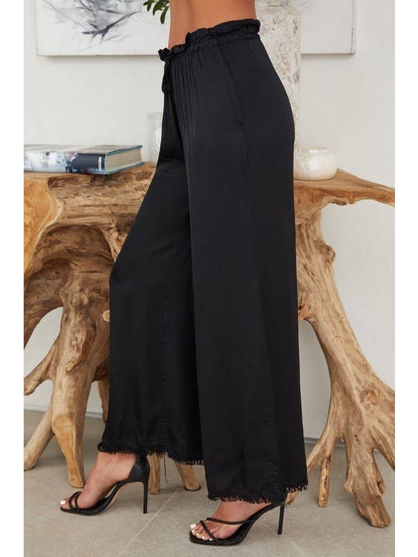 VENTI6 - Vendita all'ingrosso Pantalone - Donna - PANTALONI A GAMBA LARGA CON ORLO A FRANGE IN SETA ITALIANA (6109)18