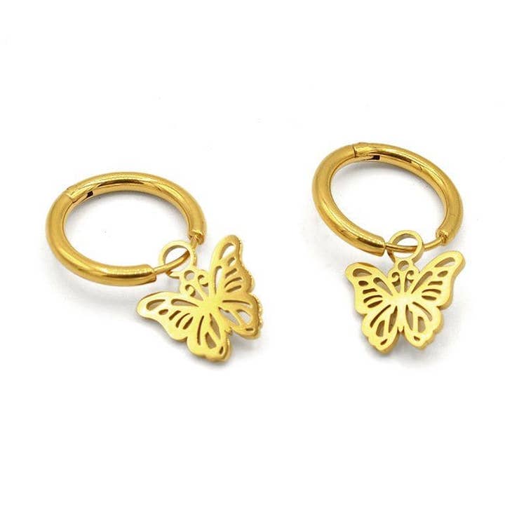 GOUDEN OORBELLEN MET VLINDERS - CORAZUL „CARDUI” voor wholesale door CORAZUL