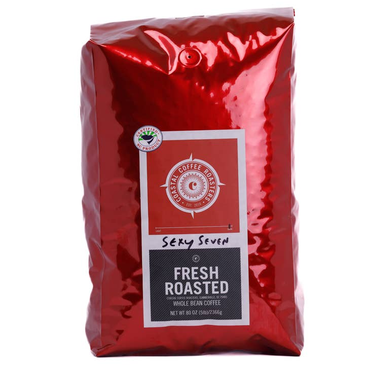 Sexet syv, 5lb taske for engroshandel hos Coastal Coffee Roasters