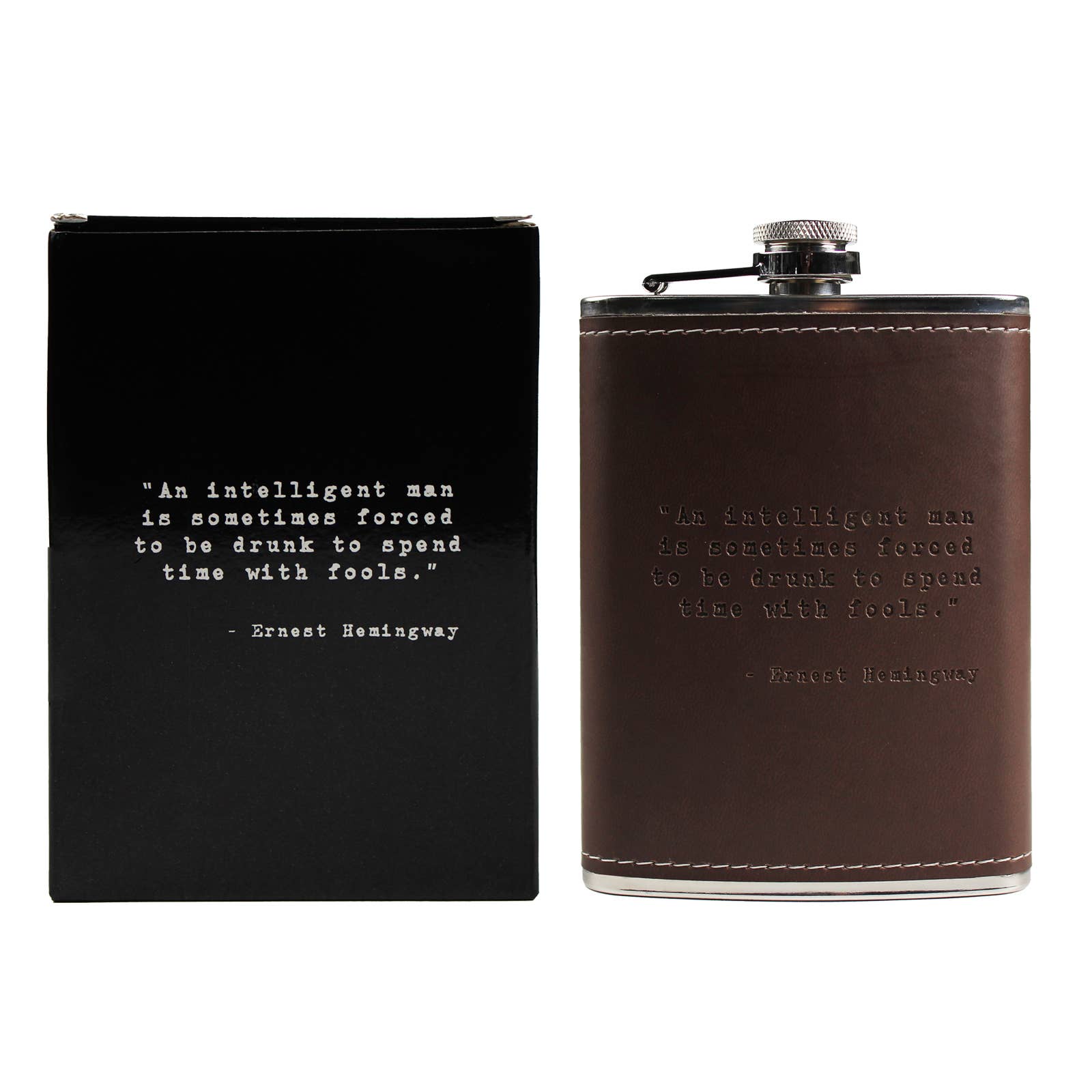 Layne Wilson - Vente Flasque - Flacon en cuir Ernest Hemingway Quote1