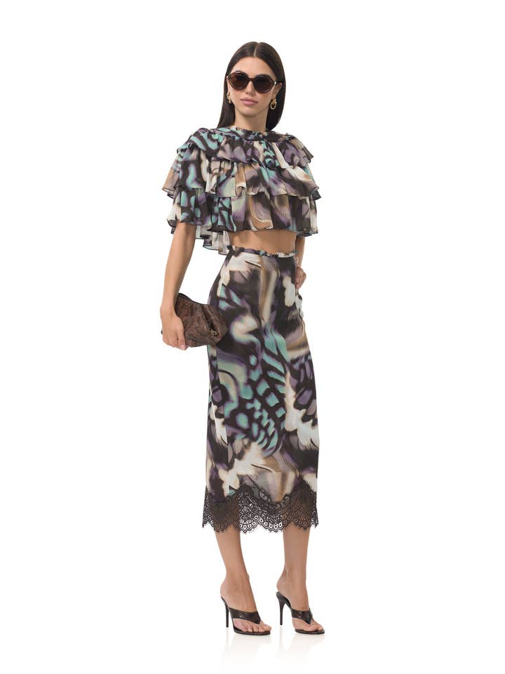 Ackley Skirt - Feather Swirl for wholesale on Faire