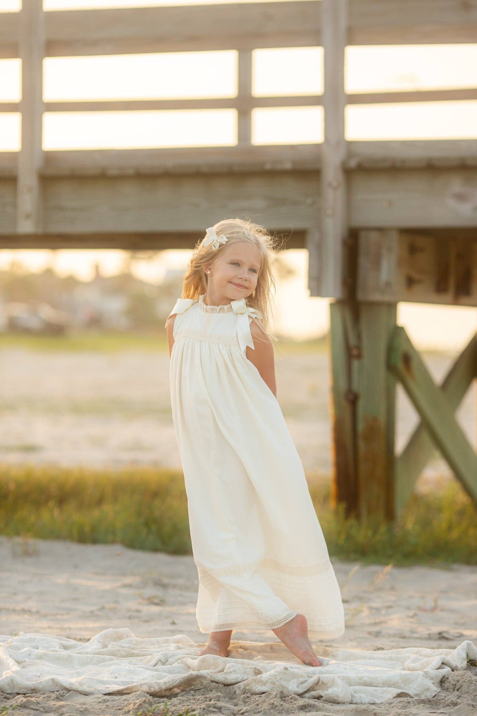 Posh Pickle - Vendita all'ingrosso Vestito - Bambini - Vestito Senza Maniche Ecru Cambridge Heirloom7