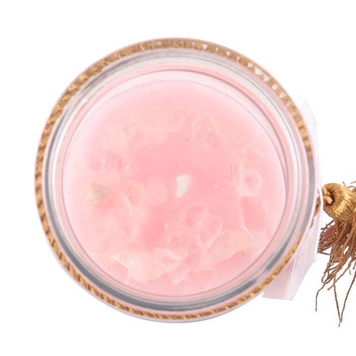 Something Different Wholesale - Wholesale Jar/Filled Candle - Mystic Rose Tube Candle with Rose Quartz Crystals3