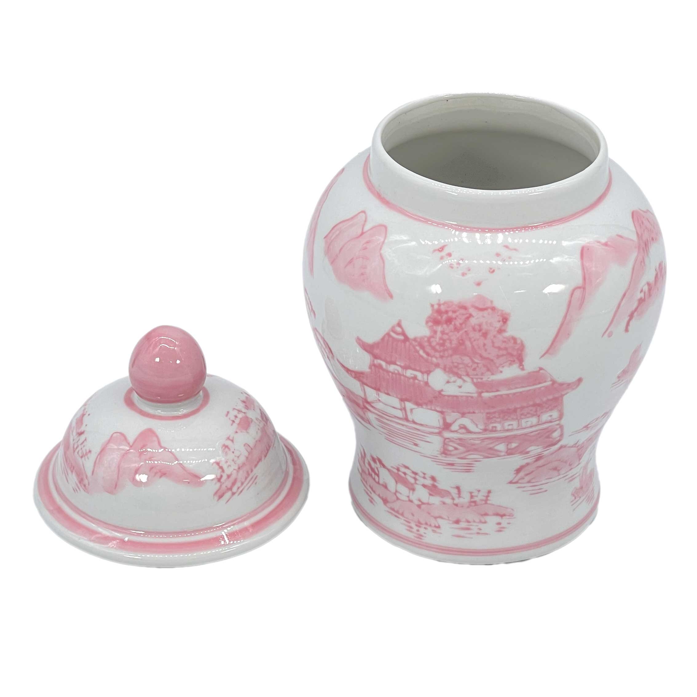 Galt International Company – wholesale Decorative jar – Small Chinoiserie Ceramic Decorative Tea & Ginger Jar 8"42