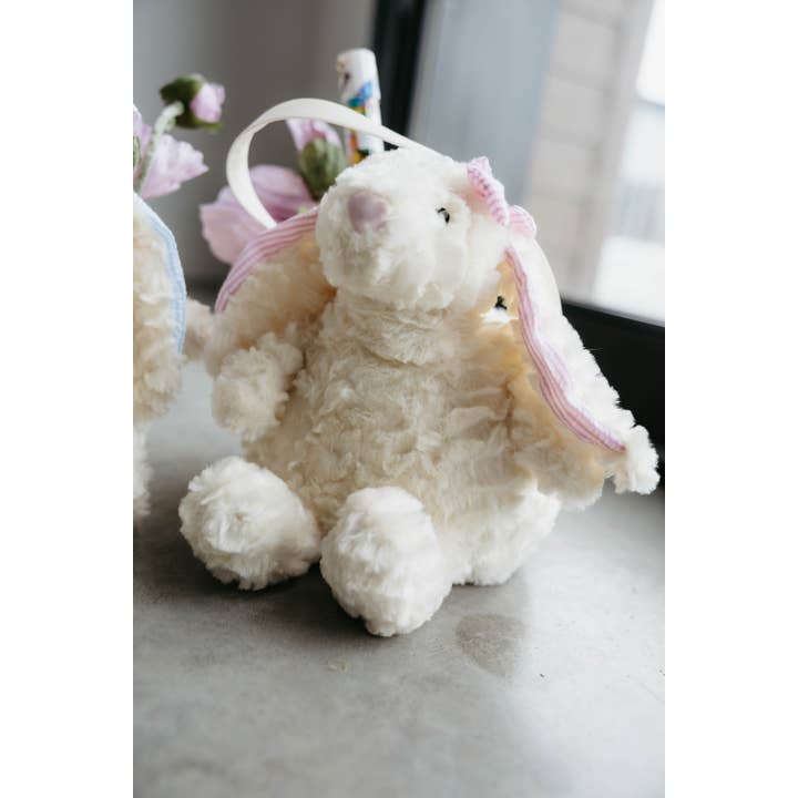 The Petting Zoo - Wholesale Stuffed/Plush Toy - Kids & Baby - Spring Easter Bunny Basket Assortment Cream Pink, Cream Blue1