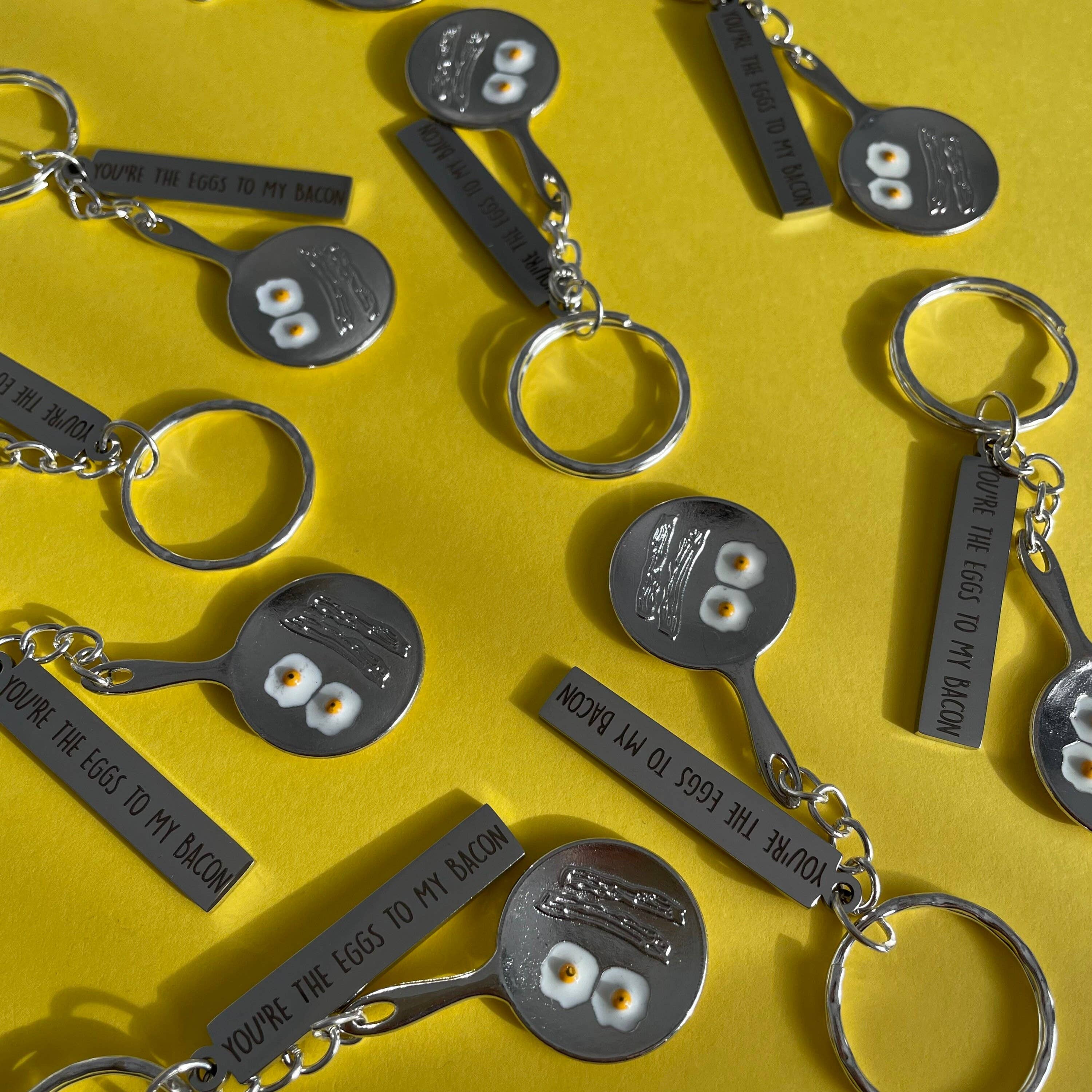 Roshni Desai & Things – wholesale Keychain – Unisex – You’re The Eggs To My Bacon Stainless Steel Keyring Unisex F3