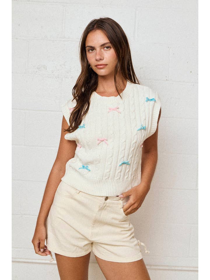 Cream PP50420 - Camila Bow Detail Shorts for wholesale on Faire3