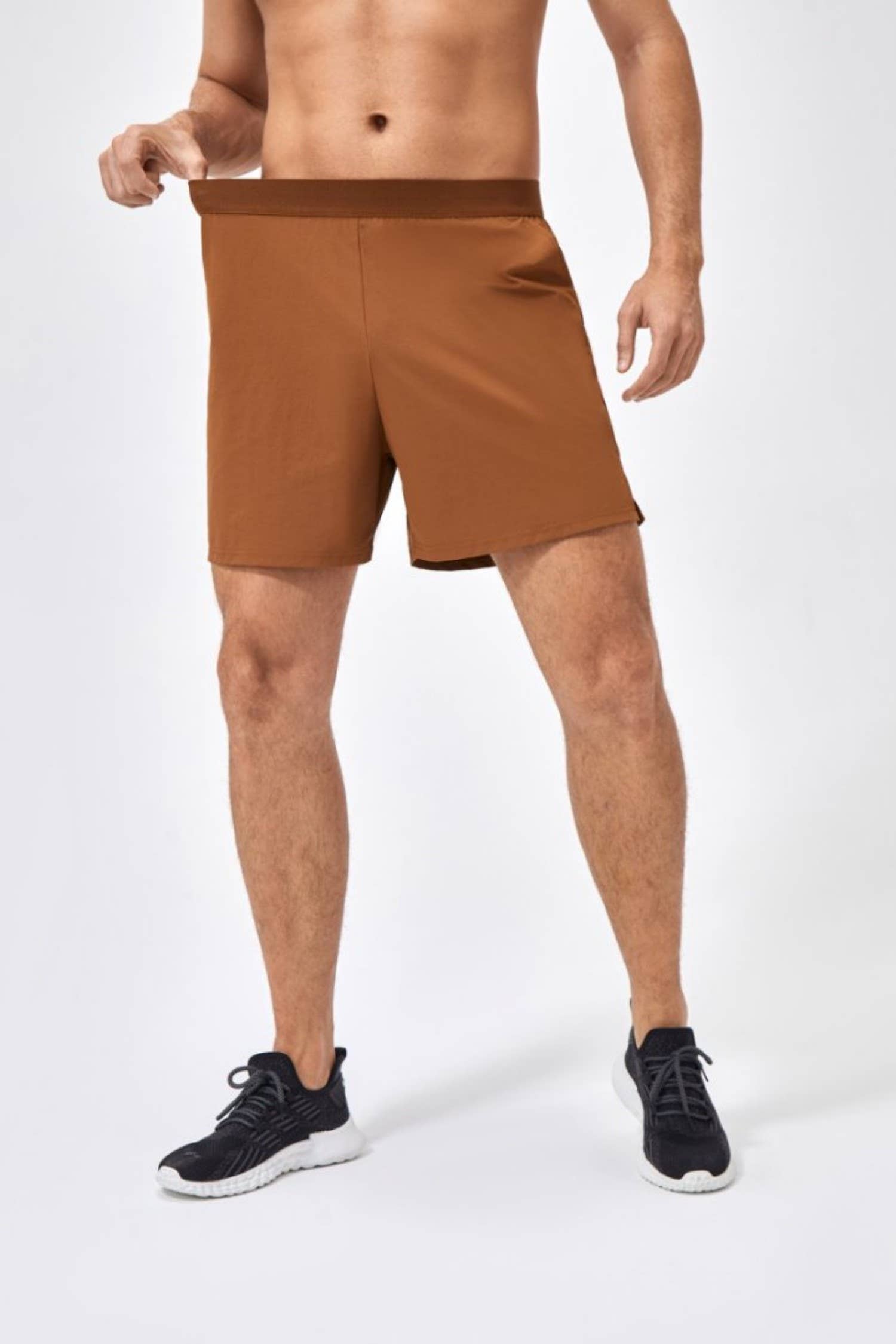 Active by Anna-Kaci – wholesale Träningsshorts – herr – Herrars enfärgade dra-på träningsshorts snabbtorkande tyg7