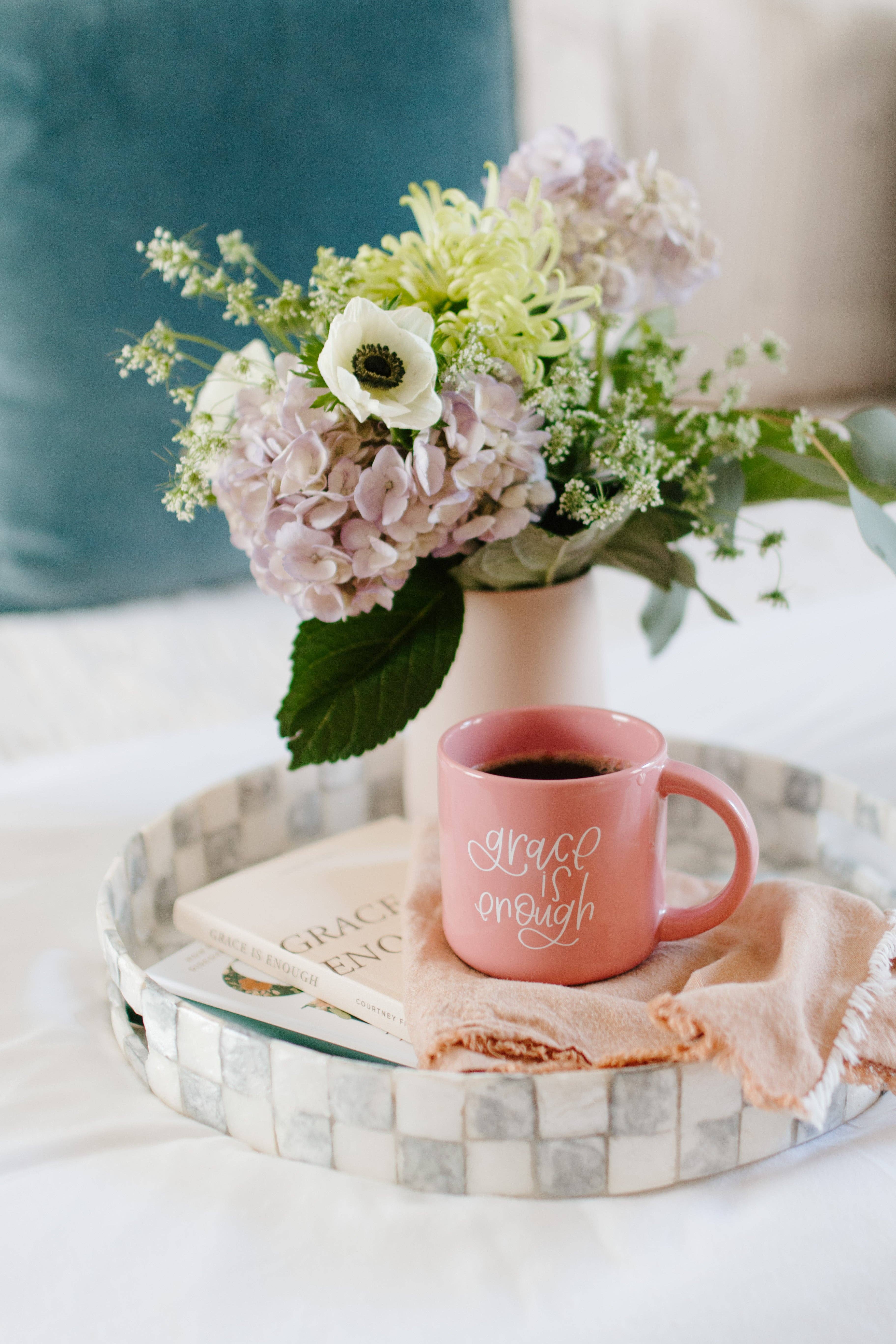 Paige Tate Christian Gifts – wholesale Coffee mug – Grace is Enough : Pink Christian Coffee Mug 1