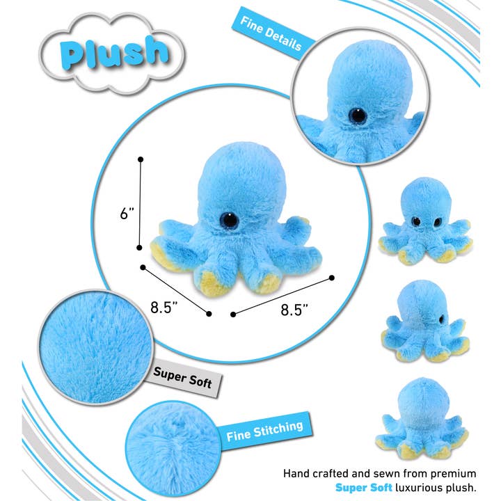 Cota Global - Vente Peluche – enfant et bébé - Peluche Grand Œil - Pieuvre Bleue