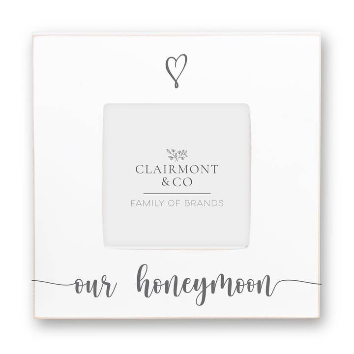 Our Honeymoon Picture Frame, Honeymoon and Wedding GIfts for wholesale by Clairmont & Co