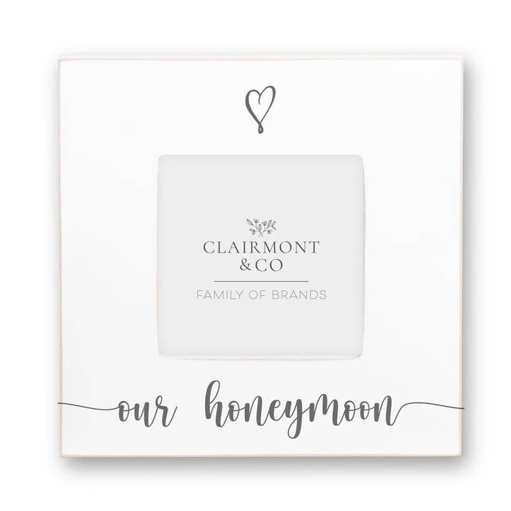 Our Honeymoon Picture Frame, Honeymoon and Wedding GIfts for wholesale by Clairmont & Co