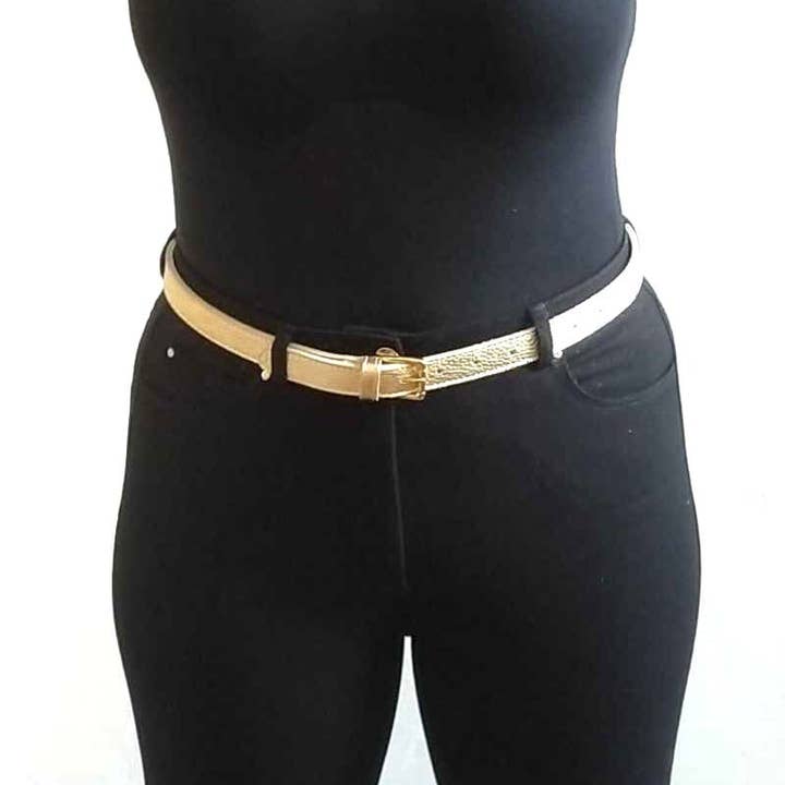 SARL FELINEA - Wholesale Belt - Women's - Women's fashion belt, gold leather, width 4 cm, made in France.4