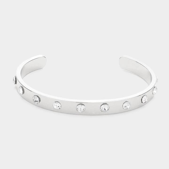 Sensibling Corp. - Wholesale Cuff Bracelet - Round Stone Embellished Colored Cuff Bracelet1