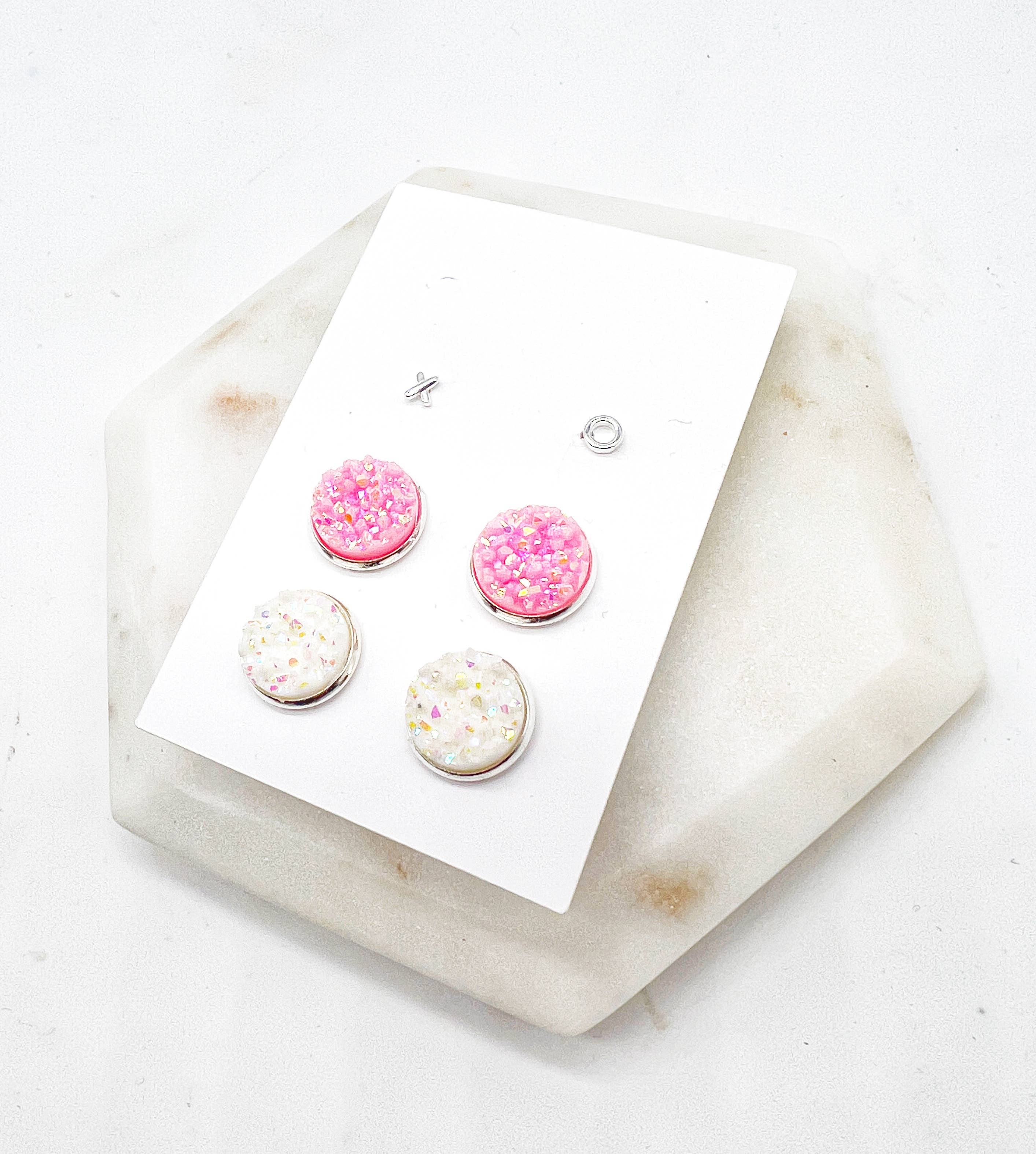 Baubles by B - Wholesale Jewelry Set - XO Sweetheart Stud Earring Druzy Trio Valentines Day6