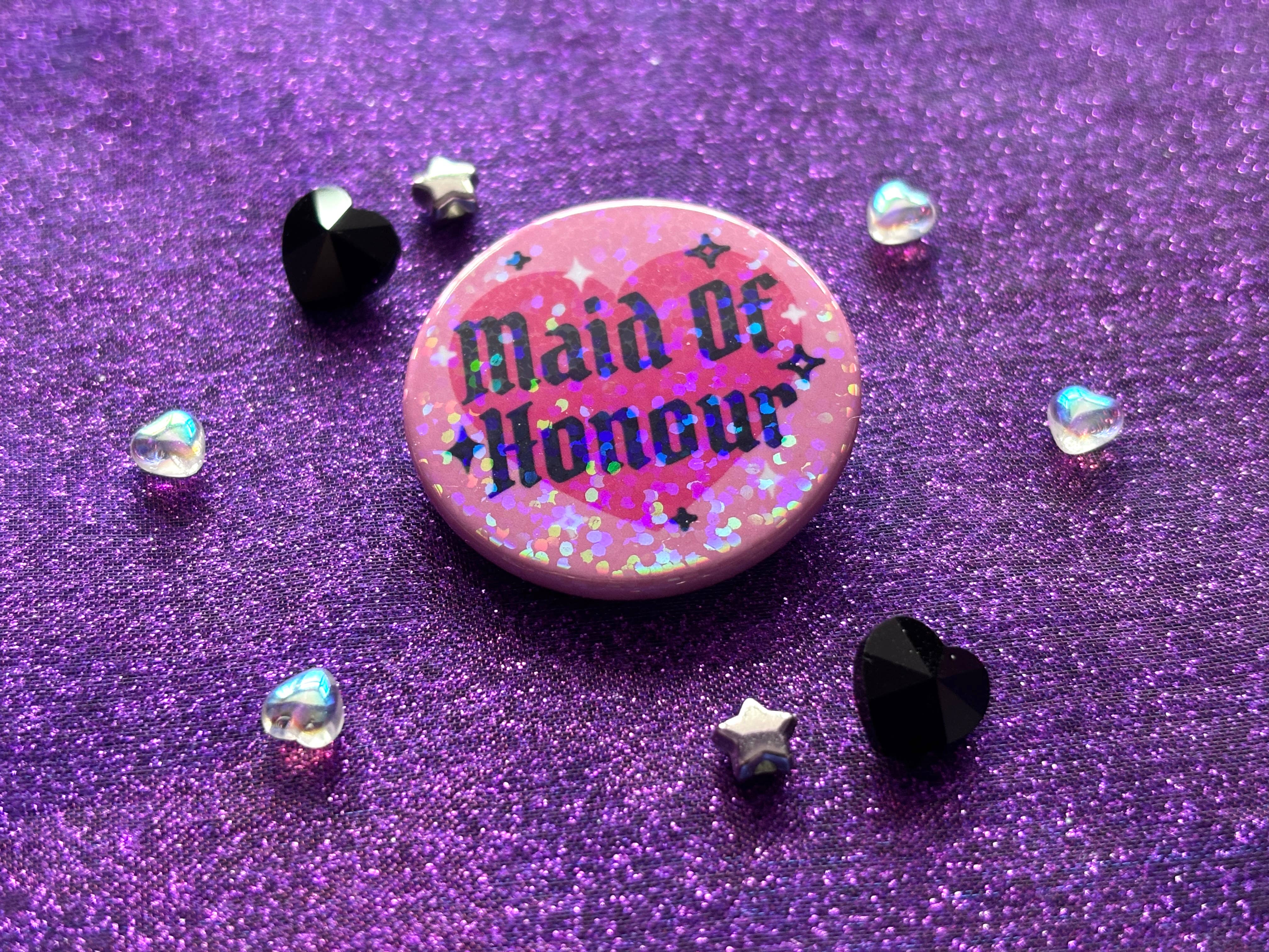 Magical Meow - Wholesale Lapel Pin/Button - Emo Goth Alternative Bridal Party Holographic Badges2