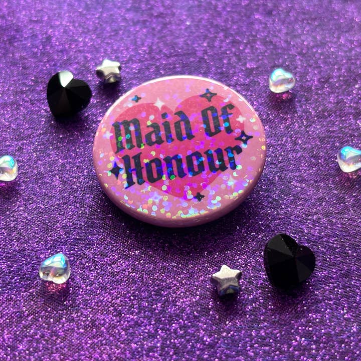 Magical Meow - Wholesale Lapel Pin/Button - Emo Goth Alternative Bridal Party Holographic Badges2