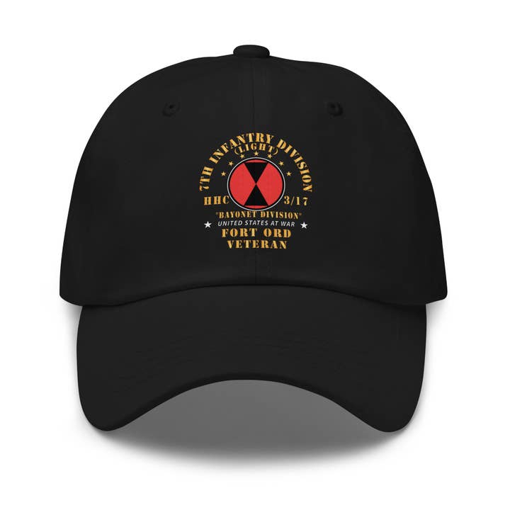 Dad hat - Army - 7th Infantry Division - Ft Ord - Veteran - hhc - 3-17, x 300 for wholesale by MIP
