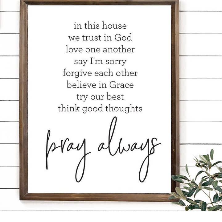 Dans cette maison, nous avons confiance en Dieu, priez toujours pour la vente par Lettered & Lined