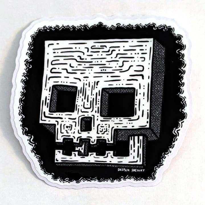 Psychic Skull #4 - Handmade Vinyl Sticker for wholesale by Despair Factory