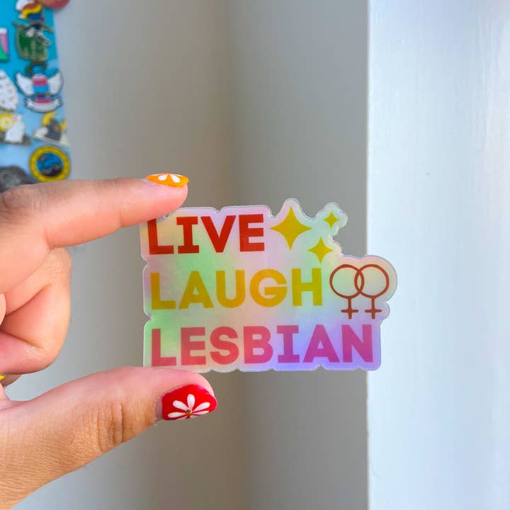 Wild Rabbit Beads - Wholesale Sticker - Vinyl Sticker (Live Laugh Lesbian)