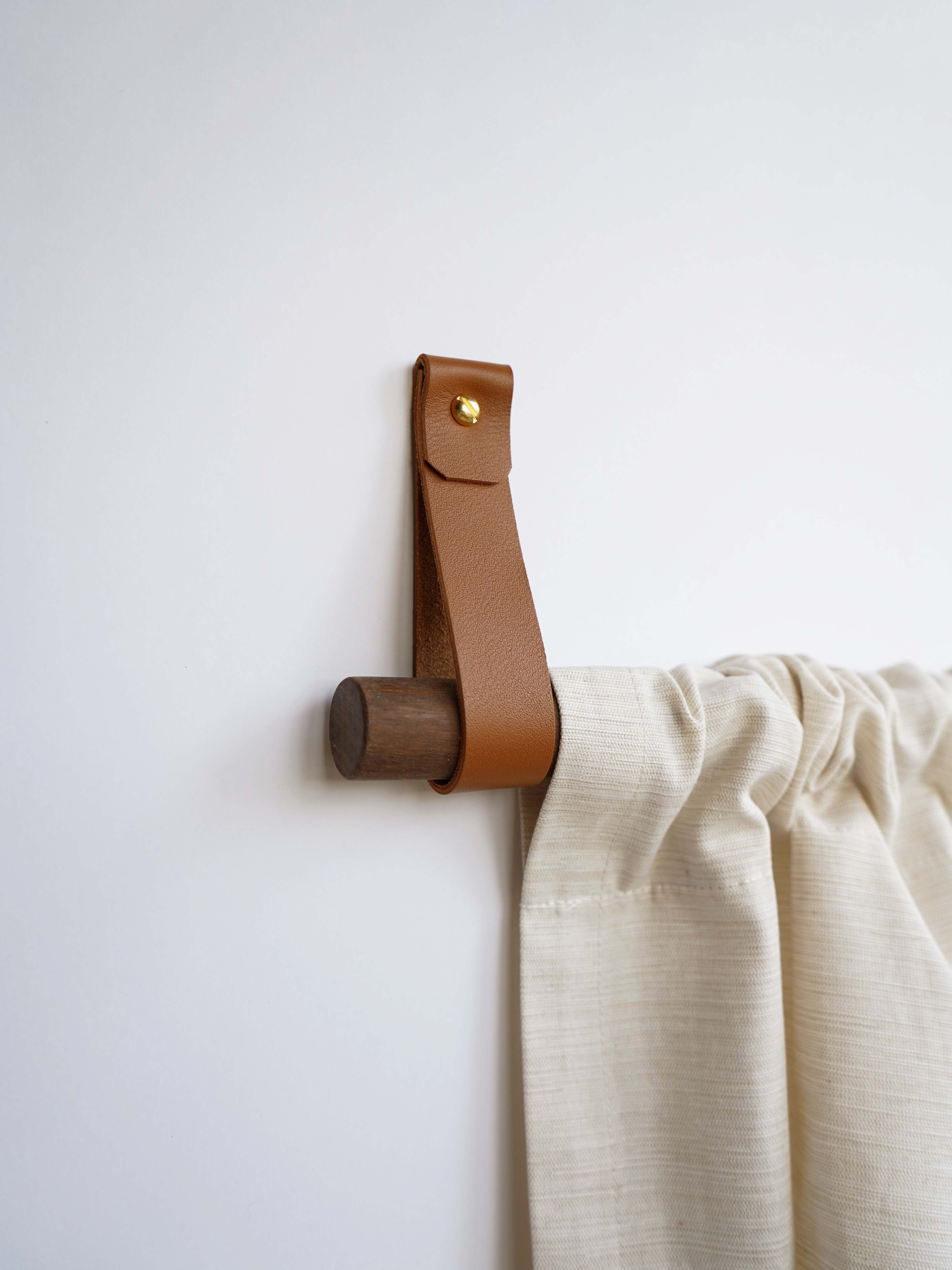 Keyaiira - Wholesale Curtain Rod - Leather Curtain Rod Brackets [Round End]6