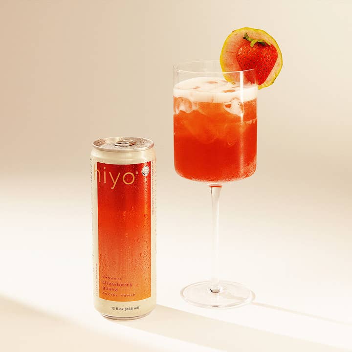 hiyo - Vente Apéritifs sans alcool/mocktails - goyave-fraise | tonique social biologique | packs de 43