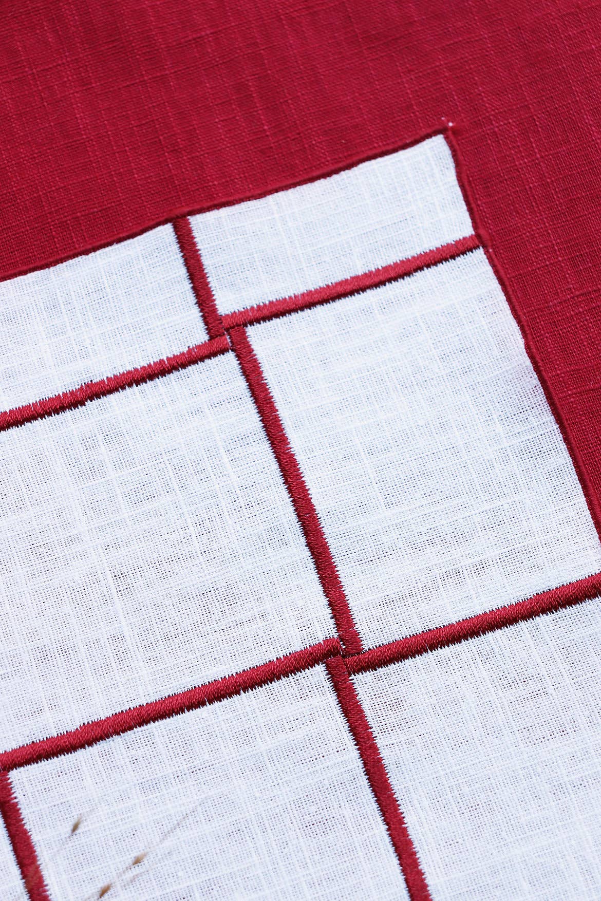 Giardino Segreto - Wholesale Placemat - Pure linen placemat RED FRAME1