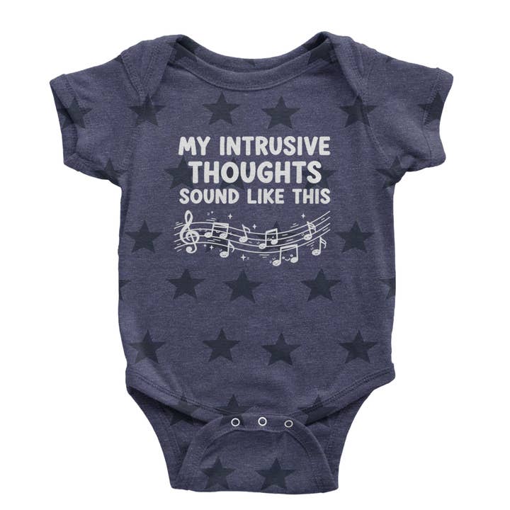 Expression Tees - Wholesale Bodysuit (Non-Footed) - Baby - My Intrusive Thoughts Sound Like Music Infant One-Piece Romper Bodysuit Or Toddler T-shirt4