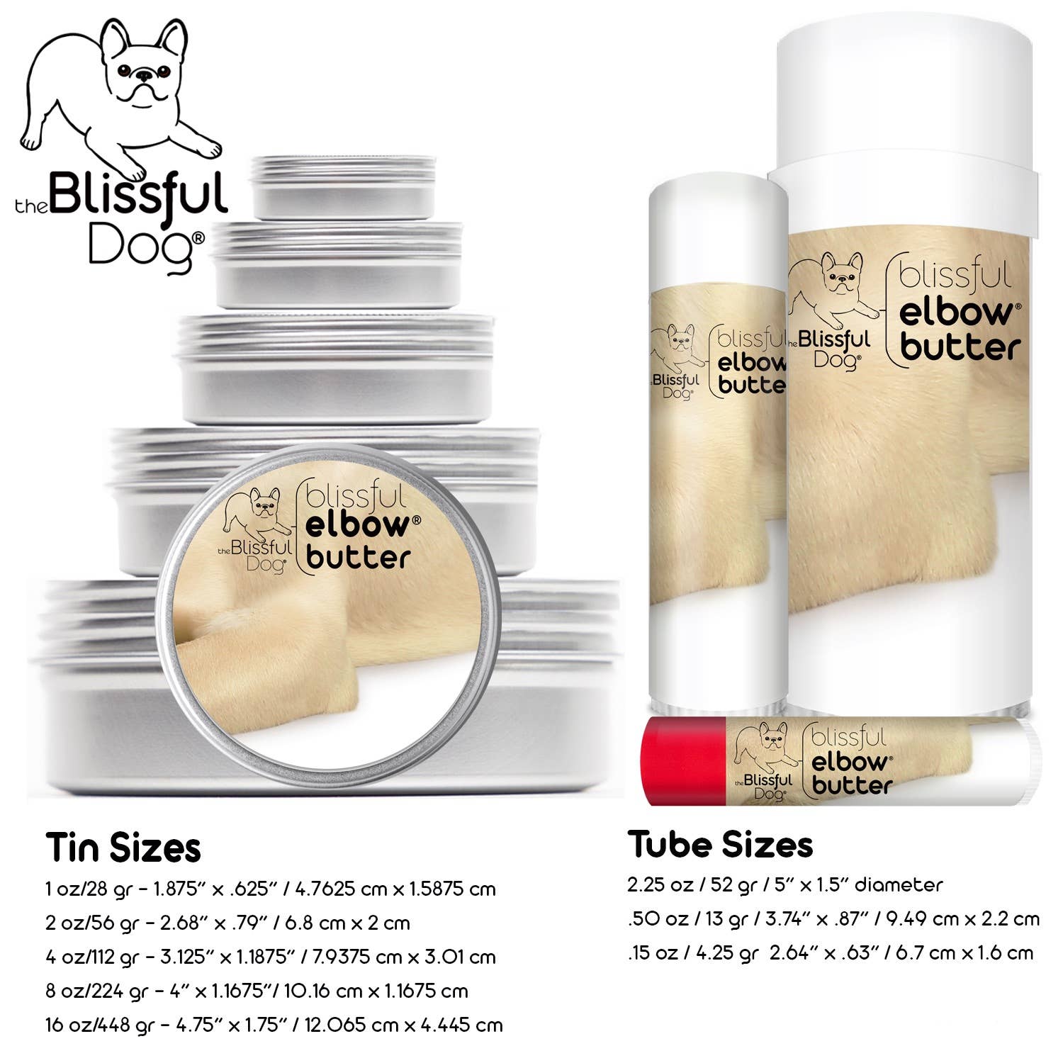 The Blissful Dog – wholesale Pet balm – Dog – Elbow Butter for Dog Elbow Calluses in Tins & Tubes14