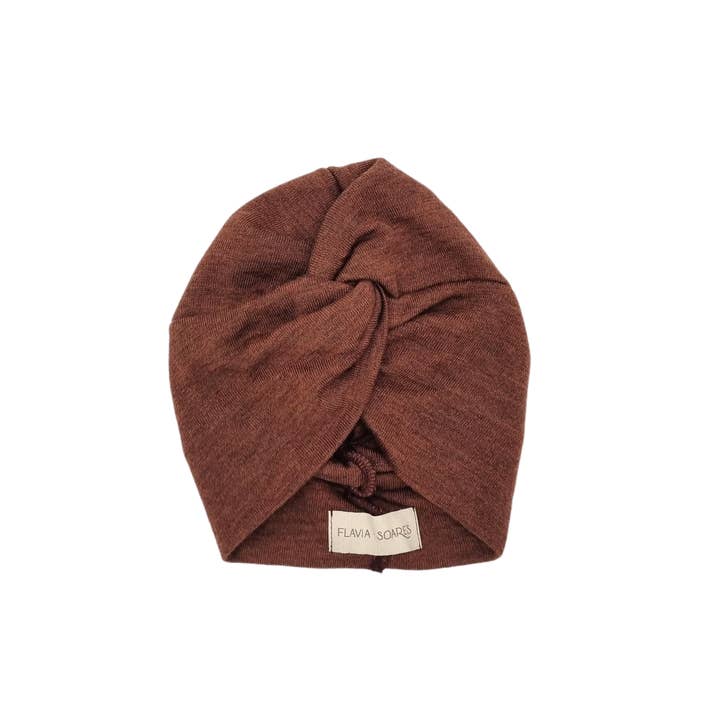 Turban Pitaya van merinowol – Kastanje voor wholesale door Flavia Soares