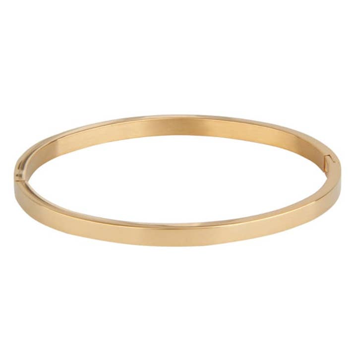 LOUIZ - Wholesale Bangle Bracelet - LOUIZ Classic Bangle 4 mm Gold2