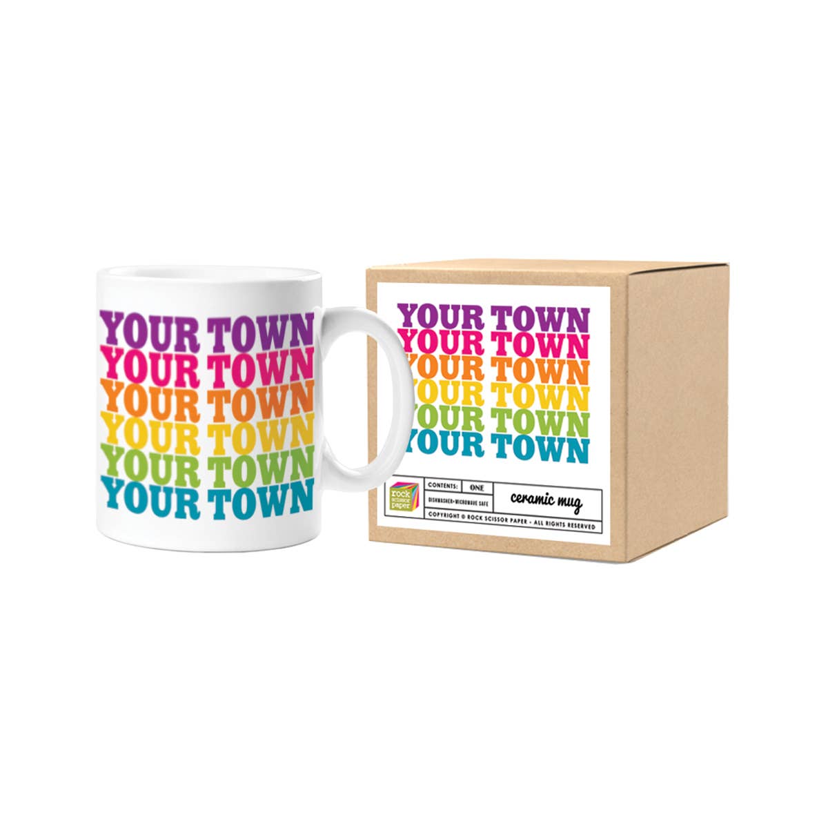 Rock Scissor Paper - Wholesale Coffee Mug - Personalized City Ceramic Mug - Supergraphics name drop7