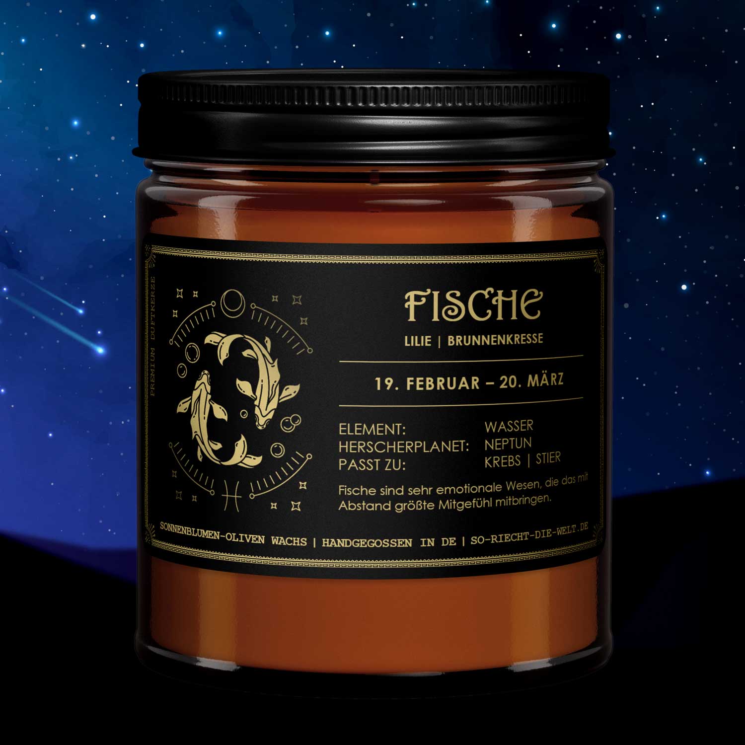 So riecht die Welt - Wholesale Jar/Filled Candle - Pisces zodiac candle - lily | watercress0