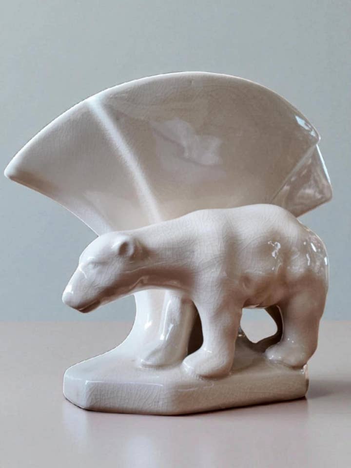 Vas Isbjörn i krackelerad keramik - Art déco-stil för wholesale av Art Déco Style