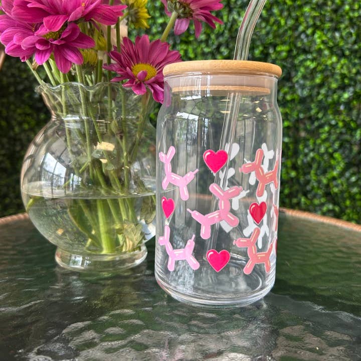 Callie's Closet, LLC - Wholesale Drinking Glass/Cup - 16oz Glass Tumbler with Bamboo Lids