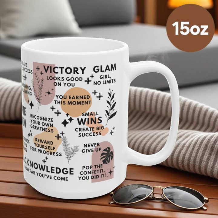 EMESLY - Wholesale Coffee Mug - Celebrate Every Win Motivational Coffee Mug Gift; 11oz/15oz5