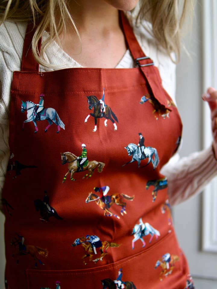 Dressage & Racehorses 100% Cotton Aprons for wholesale by Jessica Anderton Designs Limited