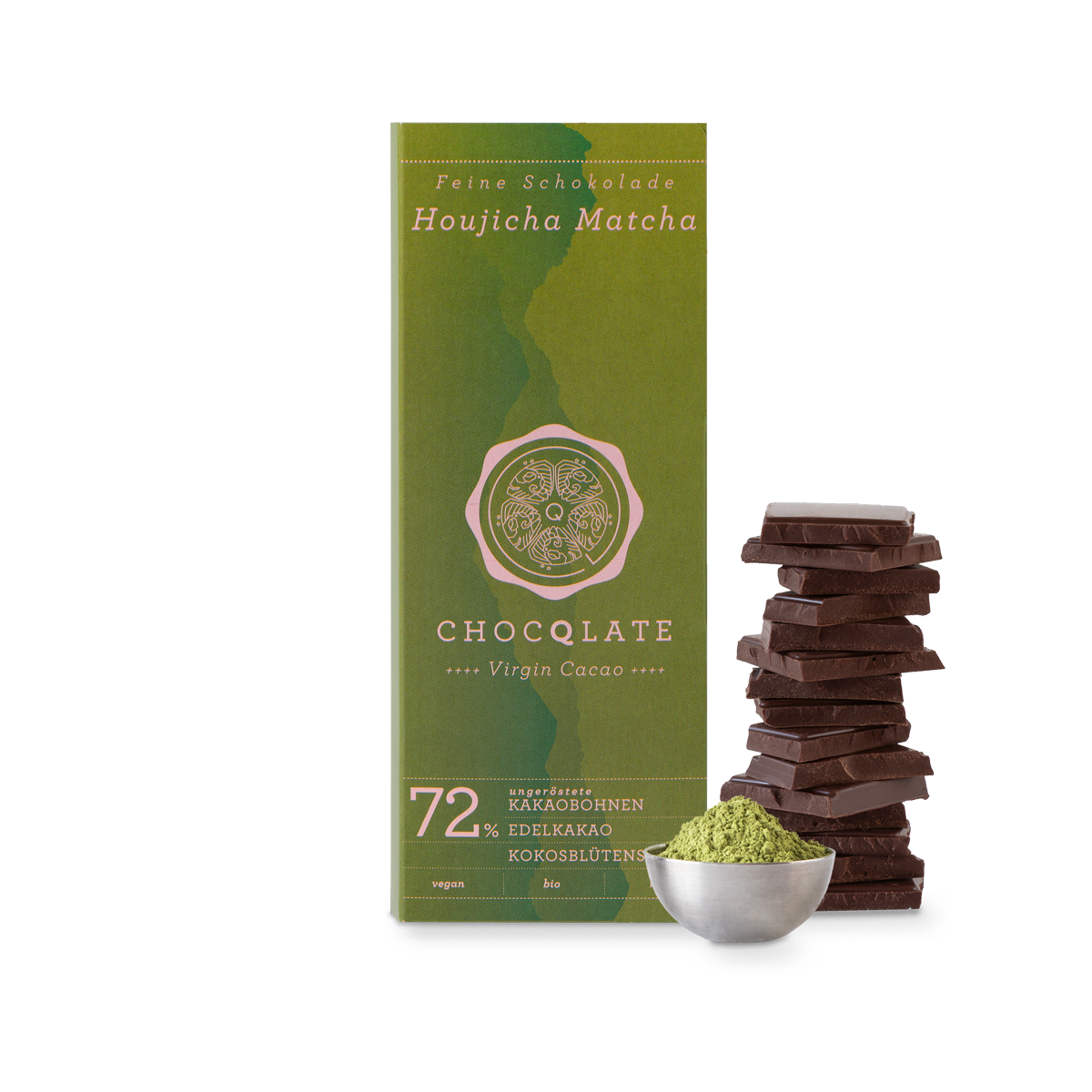 Chocqlate - Wholesale Chocolate Bar - HOJICHA MATCHA CHOCQLATE organic chocolate - pack of 101