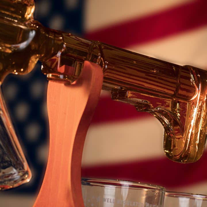 Old Southern Brass - Wholesale Decanter - AR-15 Glass Decanter with 2nd Amendment Whiskey Glasses