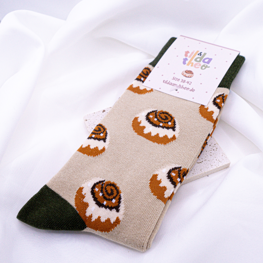 Tilda&Theo - Wholesale Socks - Unisex - Socks Cinnamon Roll Cotton Socks Sweden Kanelbulle5